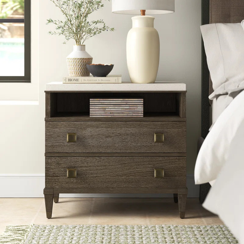 Clarris 2 - Drawer Nightstand in Brown | Wayfair North America