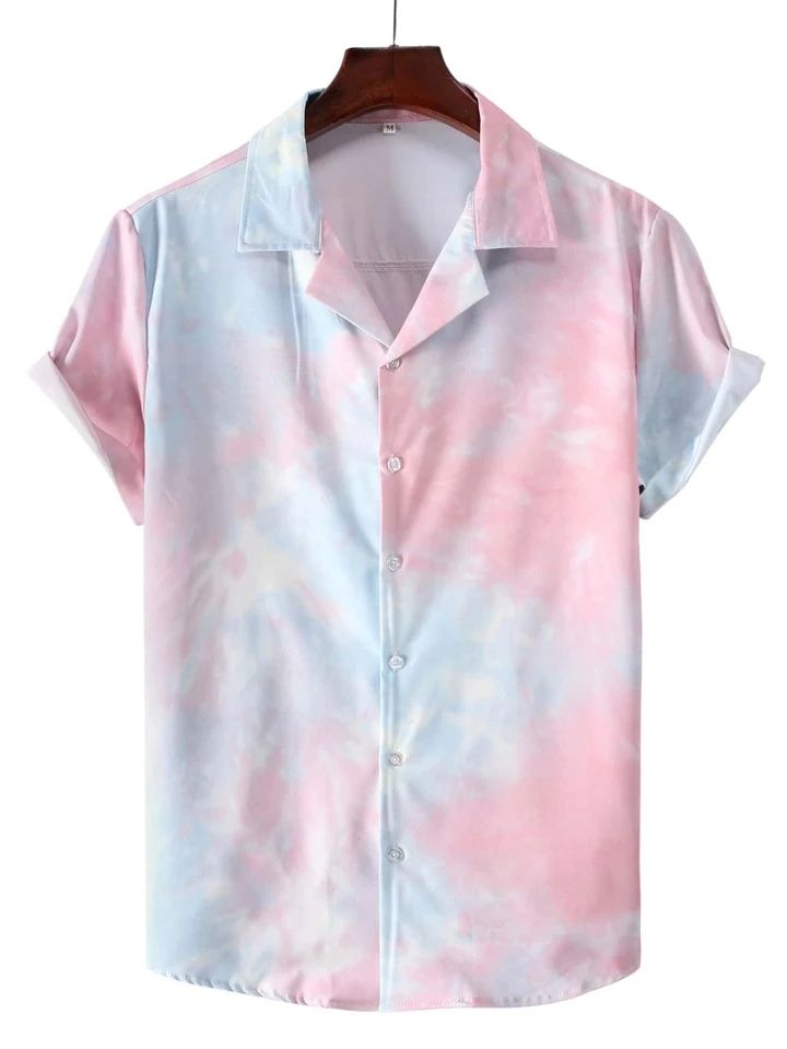Manfinity Chillmode Men Random Tie Dye Button Through Shirt | SHEIN