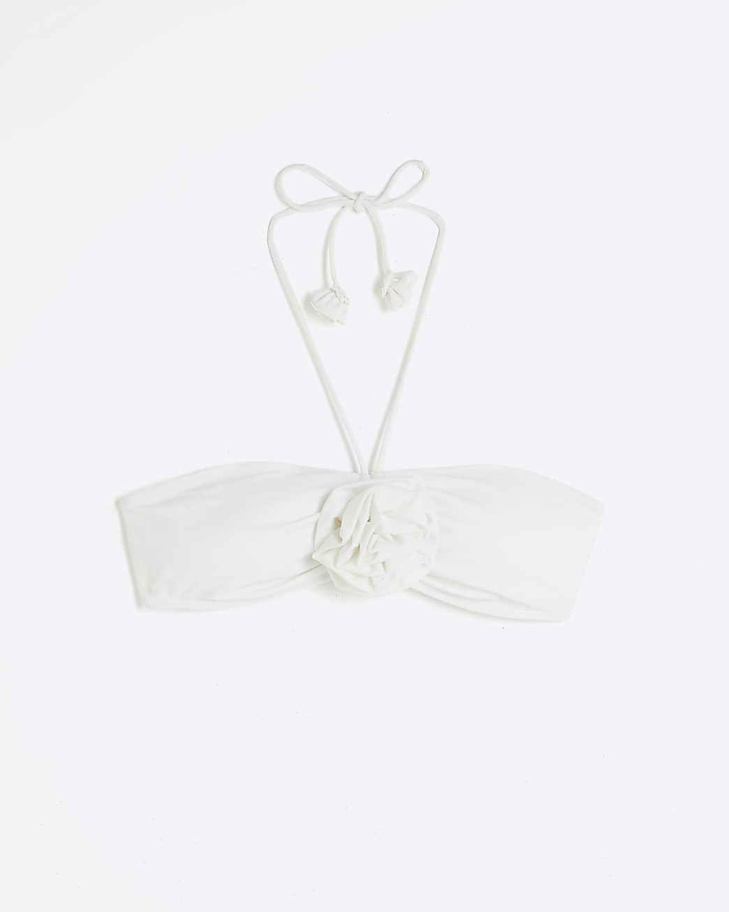 White flower bandeau bikini top | River Island (UK & IE)
