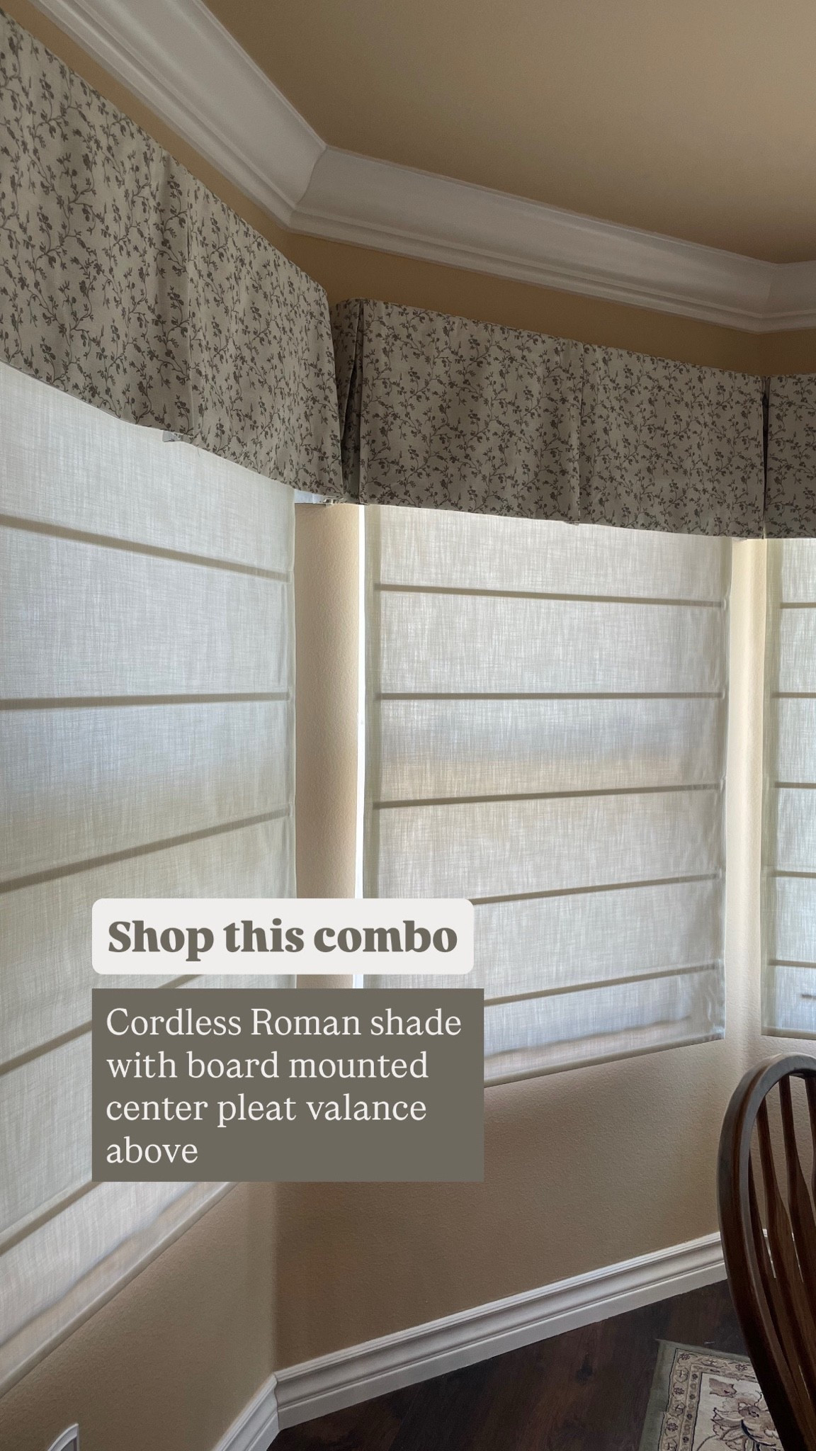 Cordless Roman shade with board mounted valance above. 🙌🏻

Exact selections listed below. Use coupon code: MENDEZMANOR for 24% off your order! 

These are my clients new window treatments! We just finished a full living room and dining room refresh in her home in Whittier, California. 

Shades: 
Cordless Roman shade
Fabric: Isabella
Color: Beige white
Mount: Outside
Lining: Privacy

Valance: 
Style: Board mounted center pleat. 
Fabric: Britt Benoechea Verte BB-L2

#LTKHome