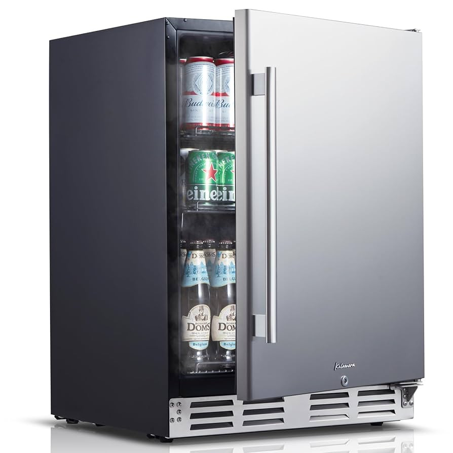 Kalamera Beverage Refrigerator 24 inch,Under Counter 150 Cans Beverage Fridge with Stainless Stee... | Amazon (US)