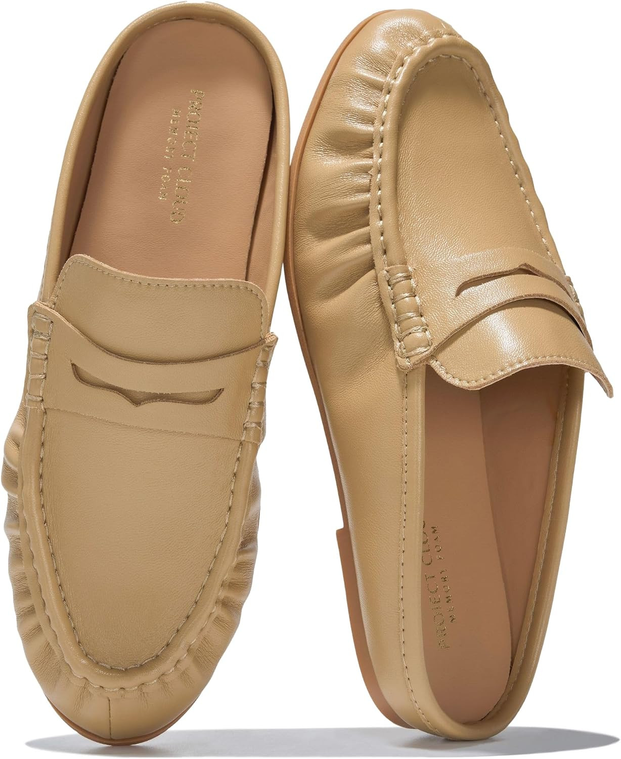 Project Cloud 100% Genuine Leather Penny Loafers for Women Mule Footwear | Amazon (US)