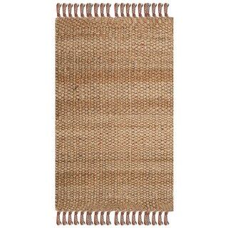 Safavieh Handmade Natural Fiber Rouba Jute Tassel Rug with Fringe (2'6" x 4' - Peach) | Bed Bath & Beyond