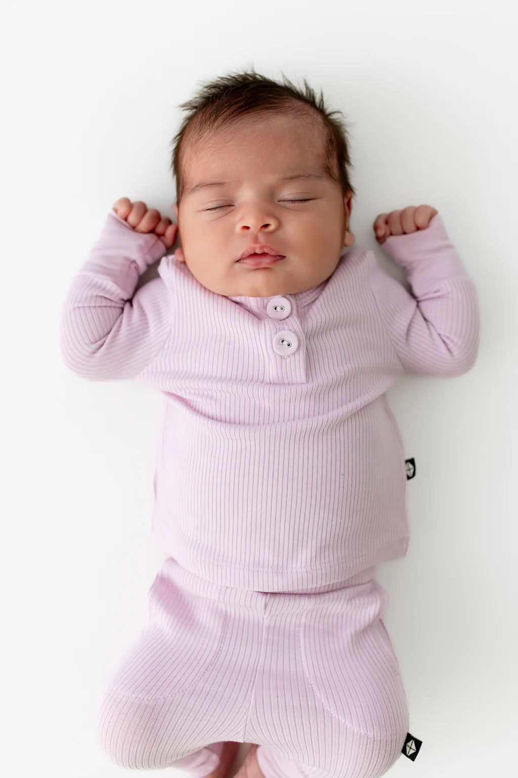 Ribbed Infant Henley Set in Thistle | Kyte Baby