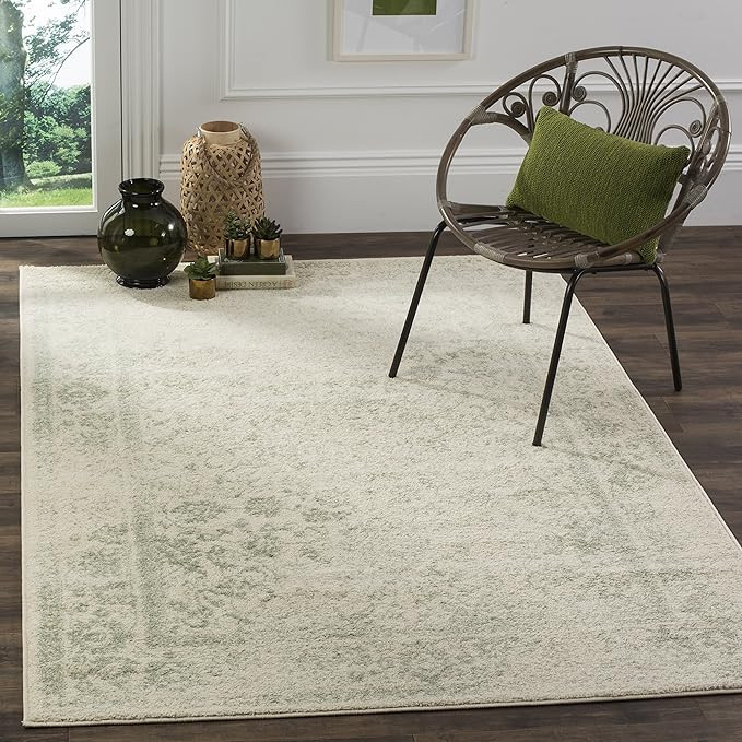 SAFAVIEH Adirondack Collection Area Rug - 6' x 9', Ivory & Sage, Oriental Distressed Design, Non-... | Amazon (US)