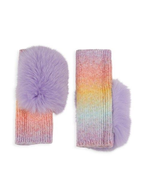 Wool-Blend & Fox Fur Fingerless Gloves | Saks Fifth Avenue