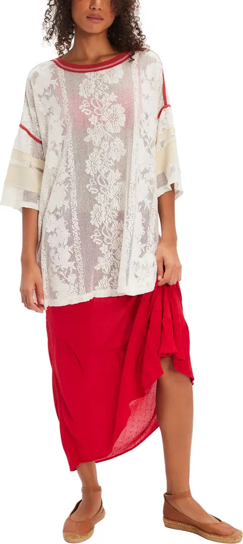 Best Match Oversize Lace Mesh T-Shirt | Nordstrom