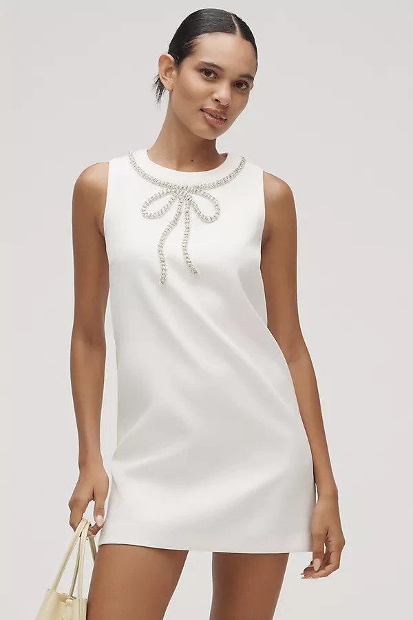 Sleeveless Rhinestone Bow Mini Dress | Anthropologie (US)