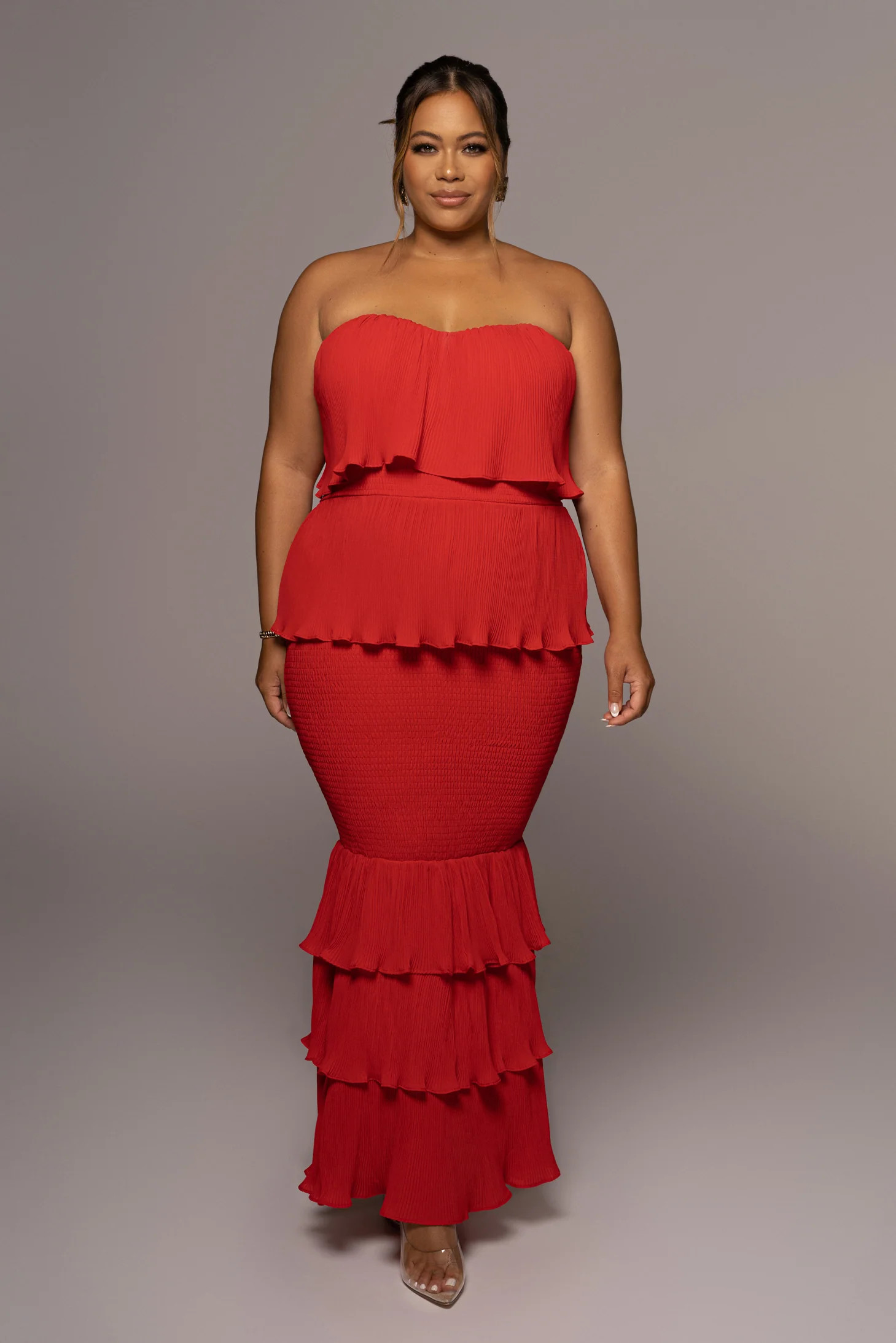 Red Casa Blanca Ruffle Dress | JLUXLABEL