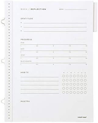 russell+hazel Mini Loop Week Reflection Binder Insert, White, 26 Micro-Perforated Pages, 6 1/8”... | Amazon (US)