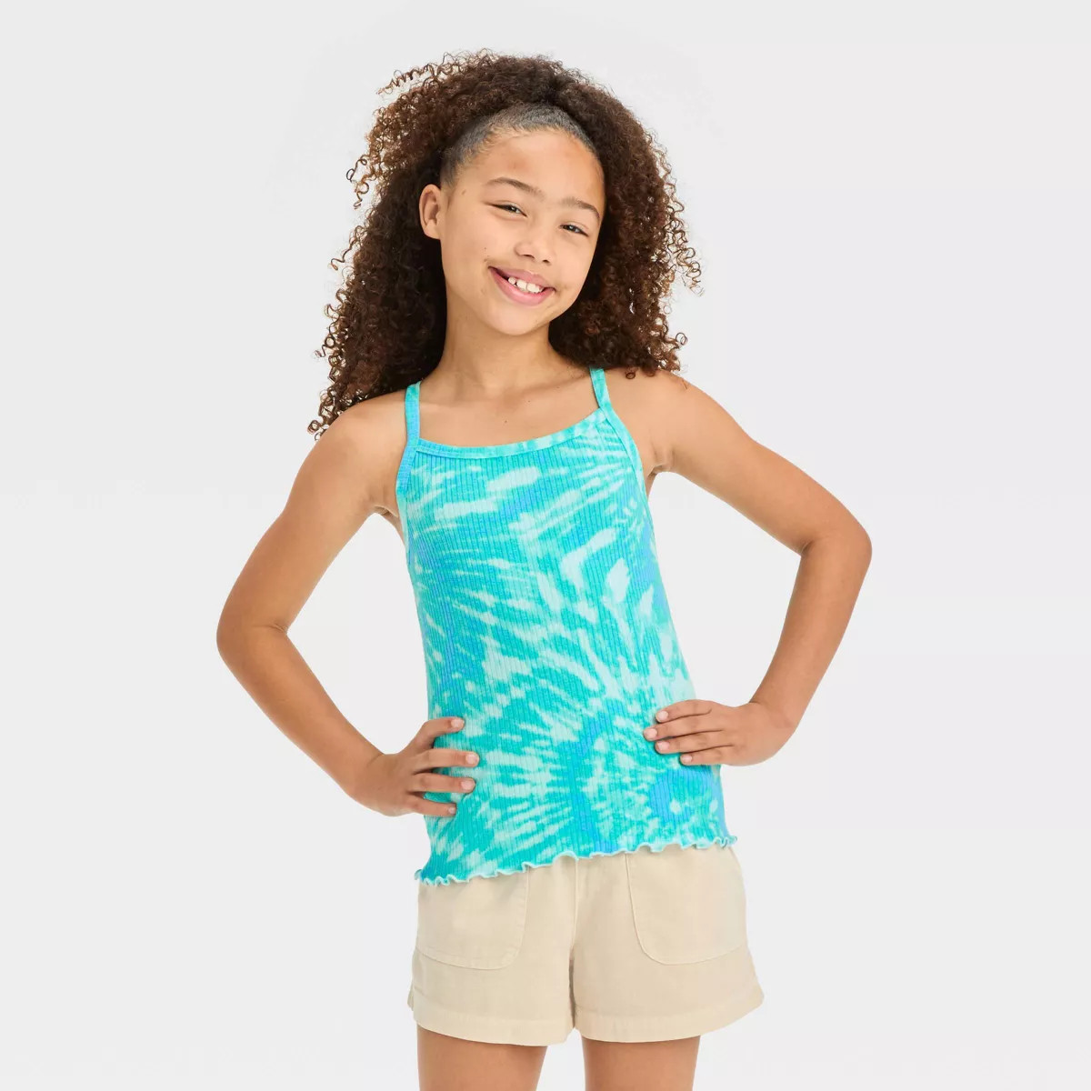 Girls' Tie-Dye Ribbed Tank Top - Cat & Jack™ Pink S | Target