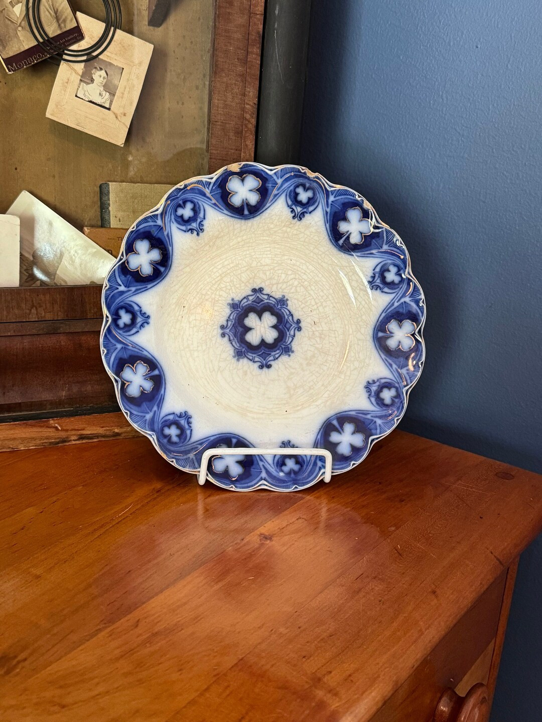 Hard to Find Flow Blue Johnson Brothers Plate Vintage Dinnerware Savoy Four Leaf Clover Pattern A... | Etsy (US)