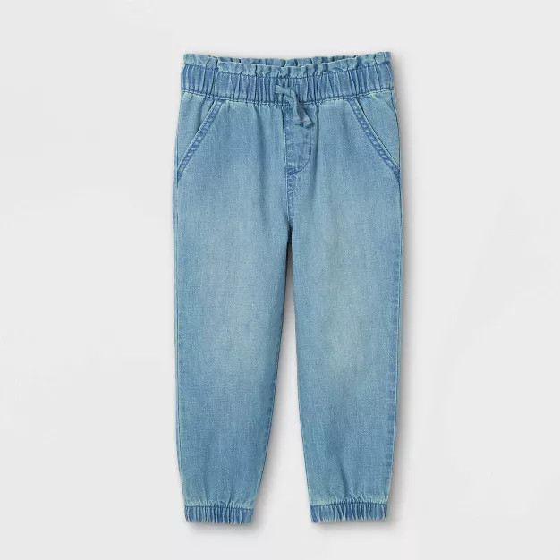 Toddler Girls' Woven Denim Jogger Pants - Cat & Jack™ | Target