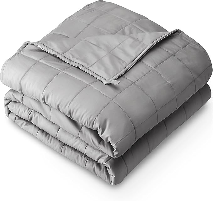 Bare Home Weighted Blanket All-Natural 100% Cotton with Nontoxic Glass Beads 60"x80" 17lbs, Light... | Amazon (US)
