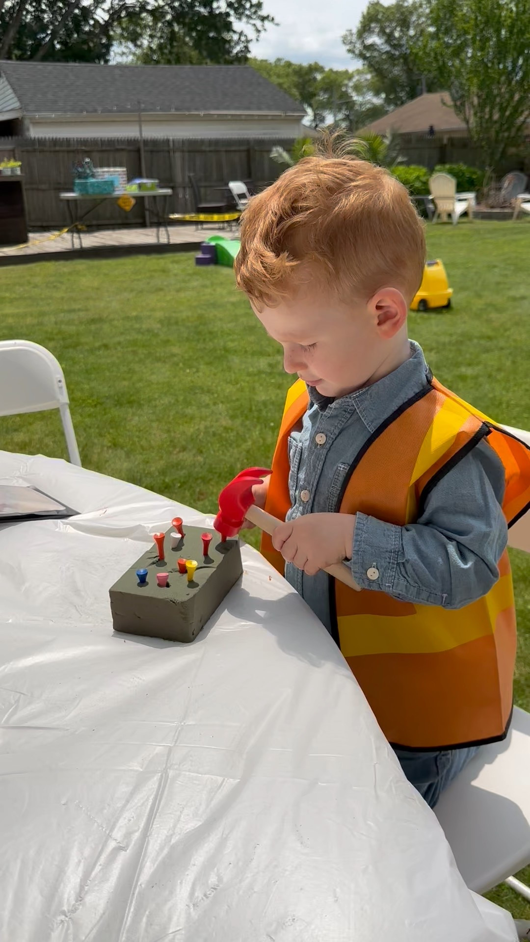 Kid’s construction party activity, hammer and “nail” activity, kid’s construction vests 

#LTKKids #LTKParties #LTKWorkwear