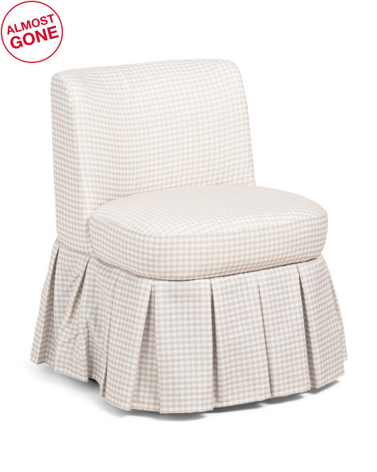 21x29 Poppi Gingham Pleated Skirt Accent Chair | TJ Maxx