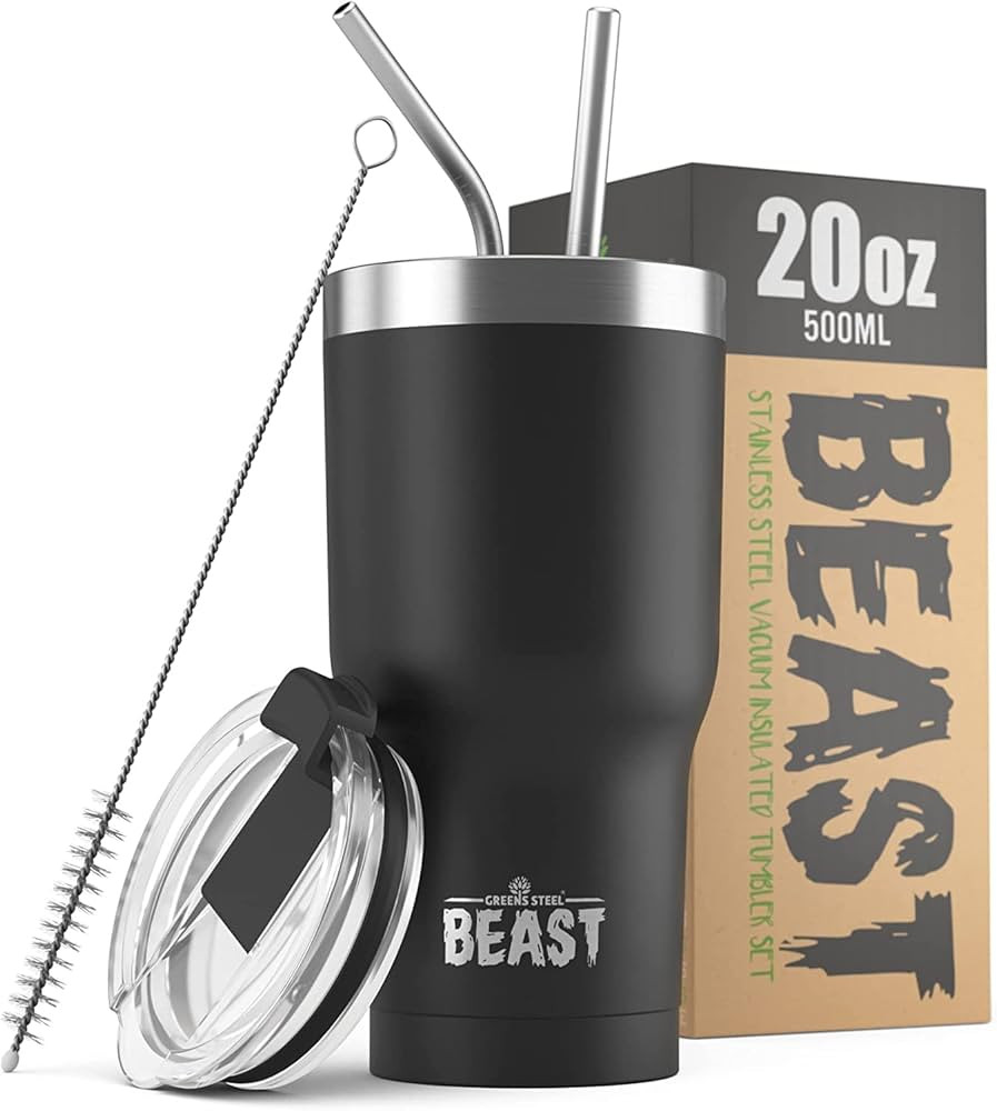Beast 20 oz Tumbler Stainless Steel Vacuum Insulated Coffee Ice Cup Double Wall Travel Flask (Mat... | Amazon (US)