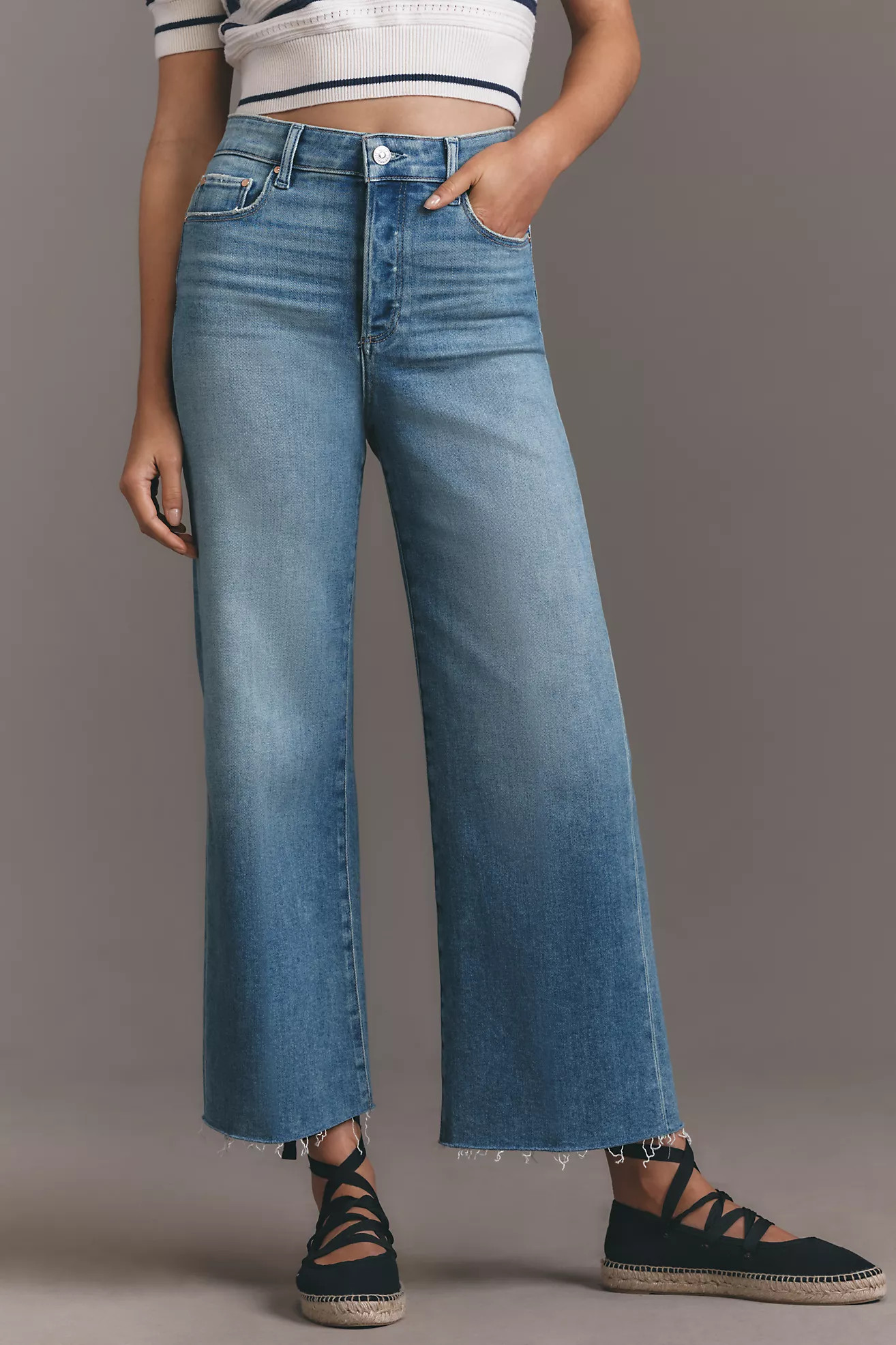 PAIGE Anessa High-Rise Crop Wide Leg Jeans | Anthropologie (US)