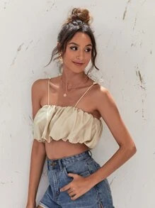 SHEIN VCAY Knot Straps Ruched Bust Cami Crop Top SKU: swvest04200617525(1000+ Reviews)$4.99$4.74J... | SHEIN