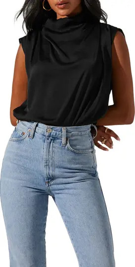 ASTR the Label Rumpled Satin Sleeveless Top | Nordstrom | Nordstrom