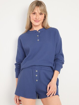 Thermal Henley Pajama Tunic Top for Women | Old Navy (US)