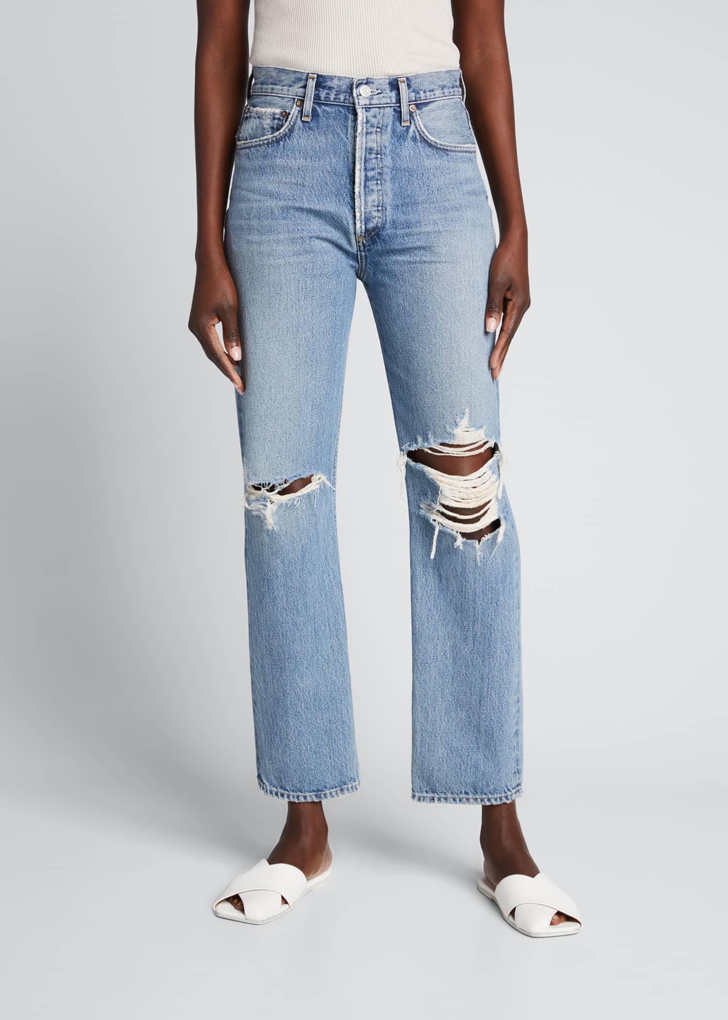 90s Pinched-Waist Vintage Straight Jeans | Bergdorf Goodman