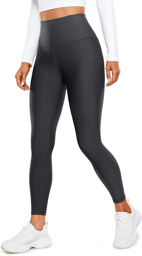 CRZ YOGA Womens High Waisted Fleece Lined Leggings 25 inches - Winter Warm Thick Thermal Soft Wor... | Amazon (US)