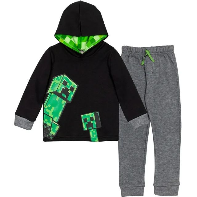 Minecraft Creeper Little Boys Fleece Pullover Hoodie and Pants Outfit Set Little Kid to Big Kid | Walmart (US)