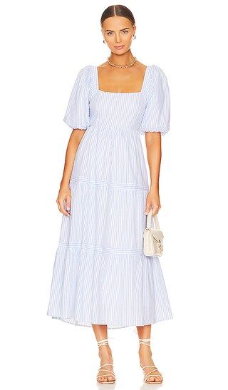 Milani Tiered Midi Dress in Blue & White | Revolve Clothing (Global)