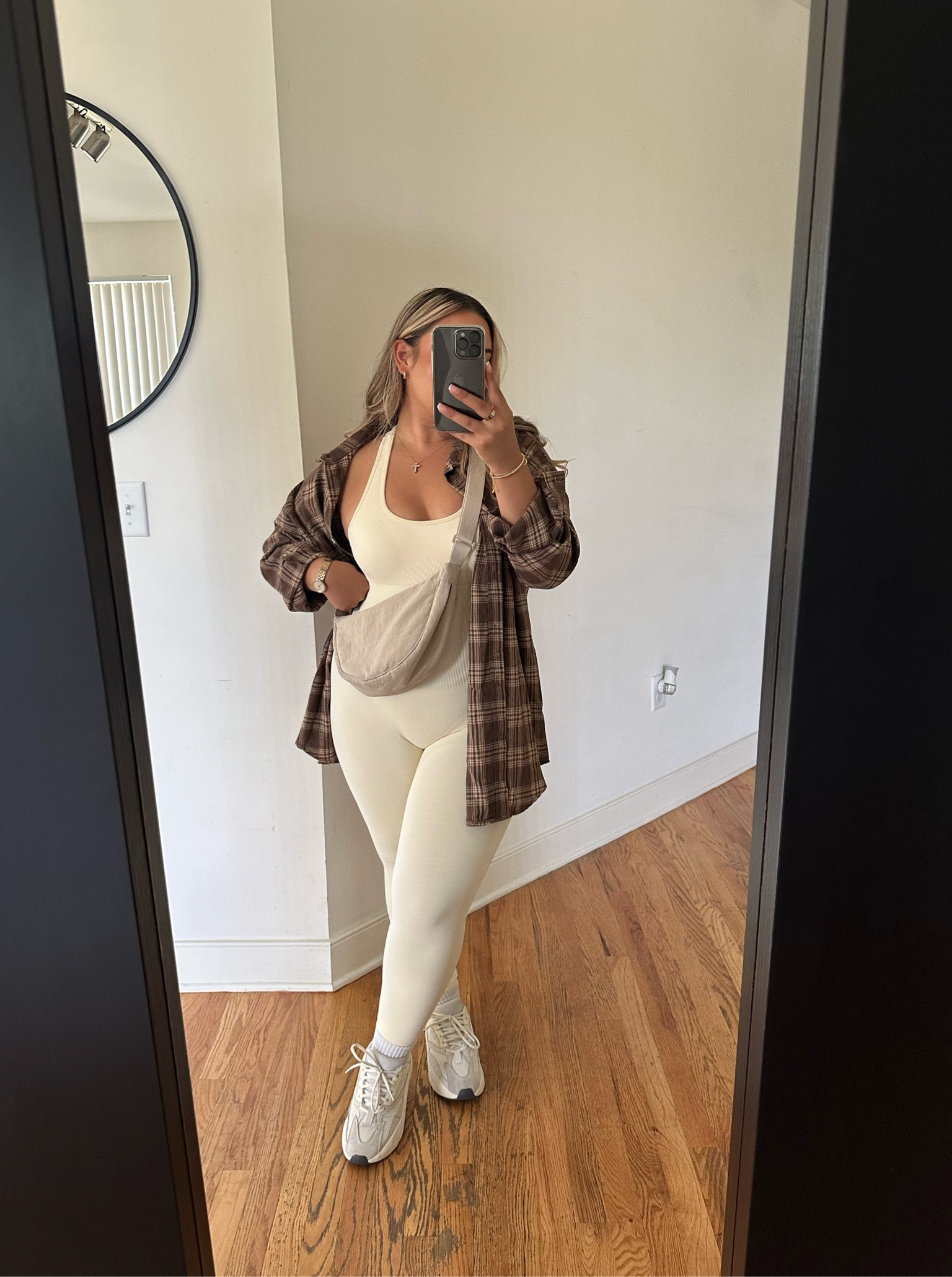 Jumpsuits with flannels will deff be my vibe this fall🤎 

Wearing size M in the jumpsuit - size up if in doubt as they do have compression. 

#LTKstyletip #LTKmidsize #LTKSeasonal