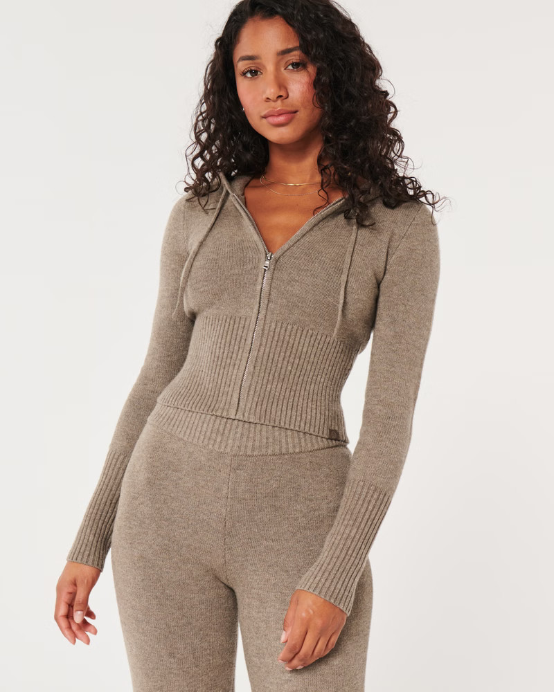 Gilly Hicks Slim Sweater-Knit Zip-Up Hoodie | Hollister (UK)