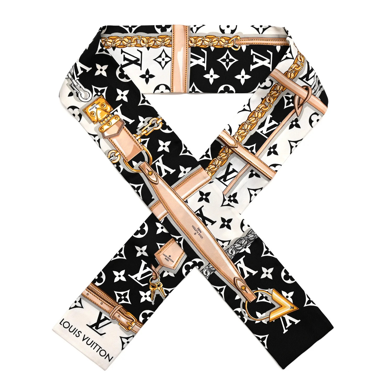Silk Monogram Confidential Bandeau Black | FASHIONPHILE (US)