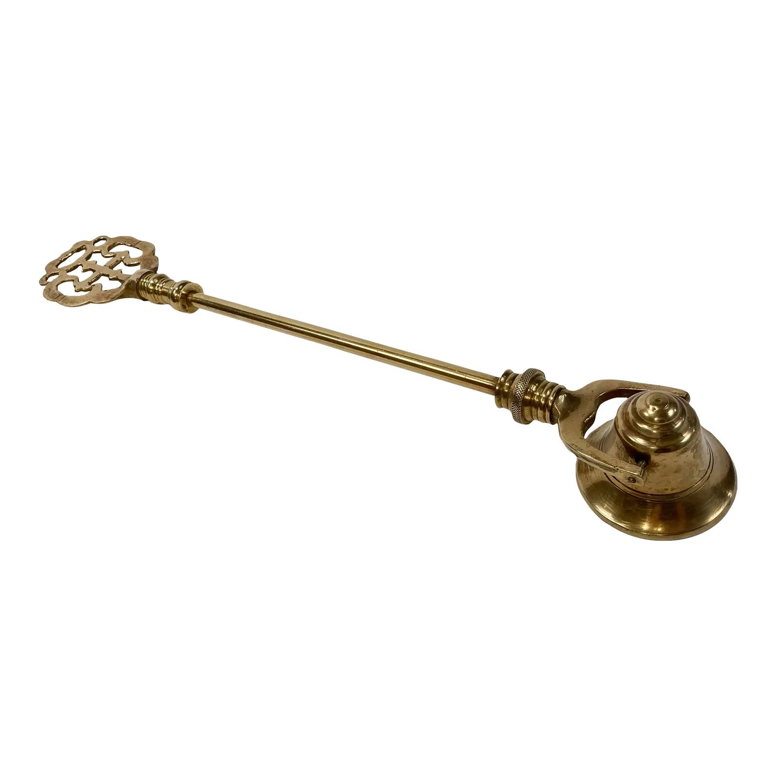 Vintage Ornate Brass Candle Snuffer | Chairish