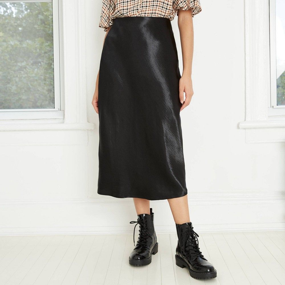 Women's Slip A-Line Maxi Skirt - A New Day Black XXL | Target