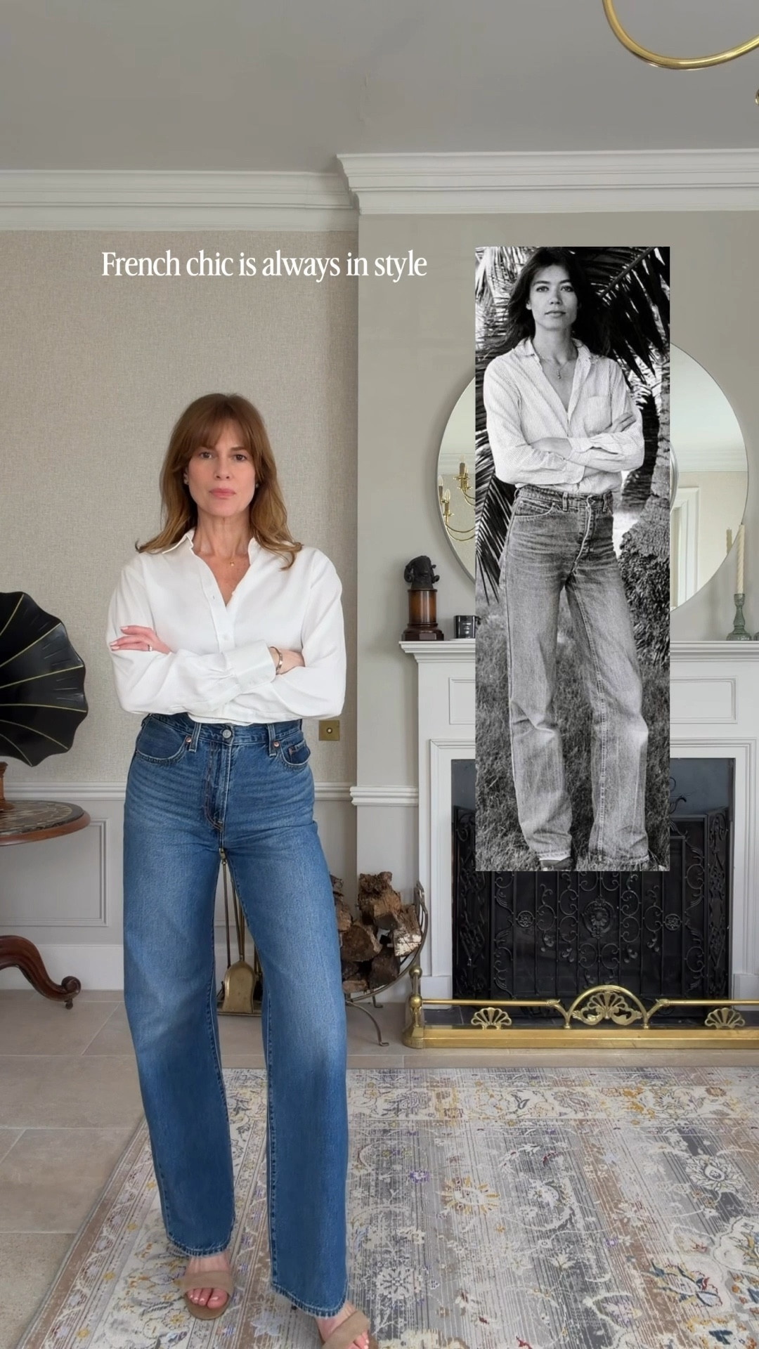 Parisian chic
Levi’s jeans 28/34
White shirt
Kitten heel mules 

#LTKuk #LTKjeans #LTKspring