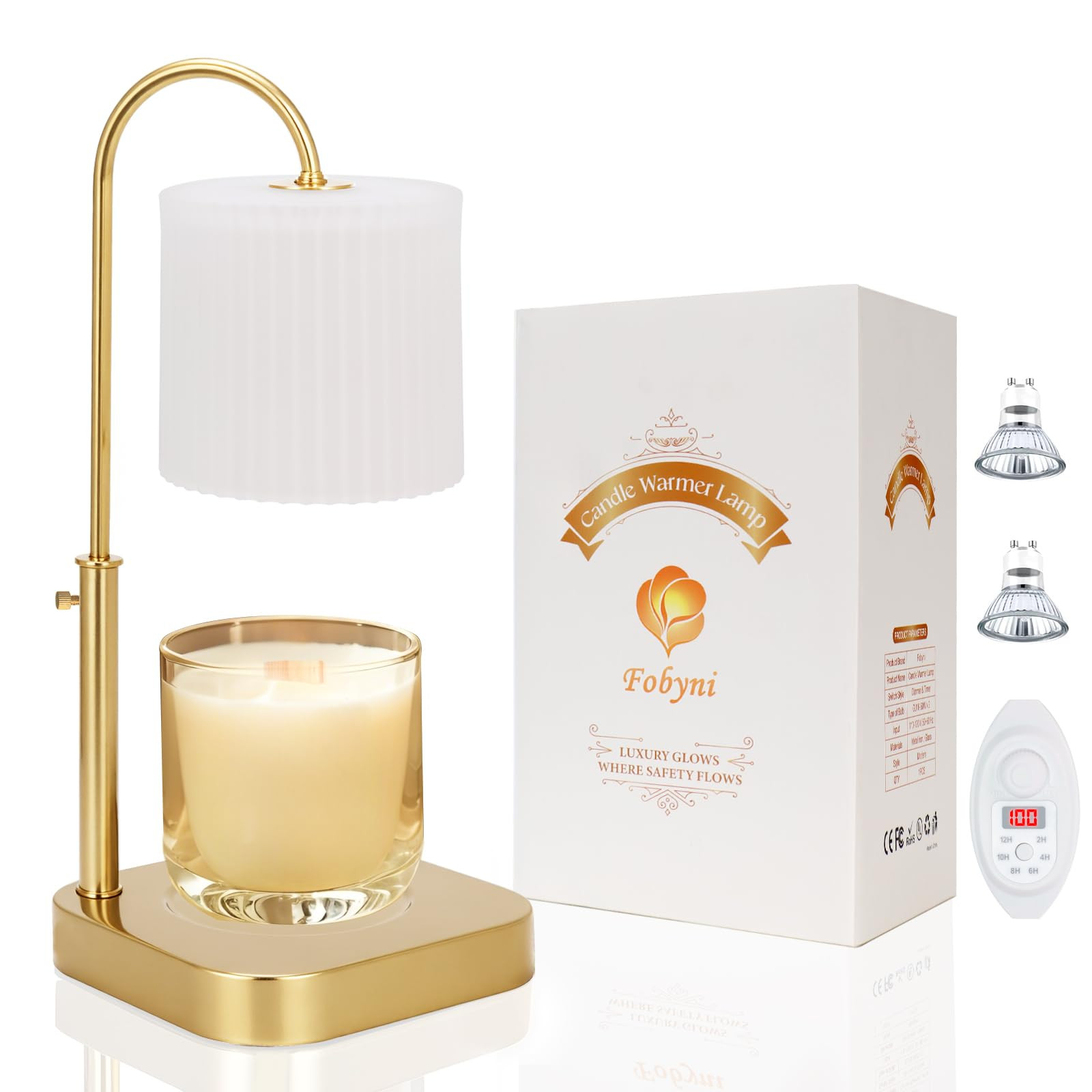 Gold Candle Warmer Lamp with Timer,Mothers Day Gifts for Mom,House Warming Gifts New Home Decor,2... | Amazon (US)