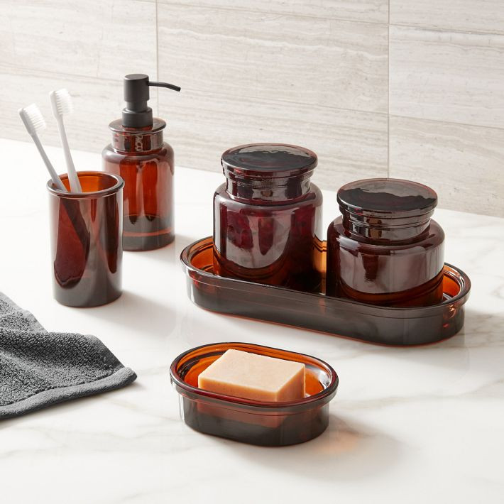 Apothecary Glass Bath Accessories | West Elm CA
