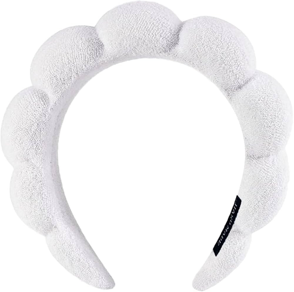AOENJIE Spa Headbands for Washing Face or Makeup, Sponge Bubble Skincare Headbands, Puffy Terry C... | Amazon (US)