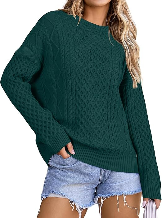 Arach&Cloz Women's Wool Blend Cable Knit Fall Winter Chunky Oversized Sweaters 2025 | Amazon (US)