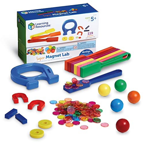 Learning Resources Super Magnet Lab Kit - 119 Pieces, Ages 5+, STEM ,Toys for Kindergartner, Science Learning Activities for Kids,Back to School Supplies,Teacher Supplies | Amazon (US)