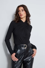Long Sleeve Twist Neck Knit | Elie Tahari