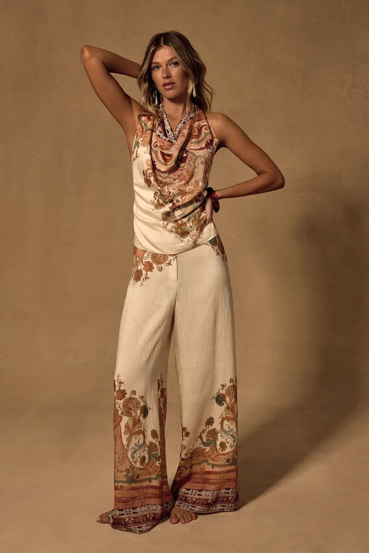 Bahari Cream Multi Boho Print Two-Piece Jumpsuit | Lulus