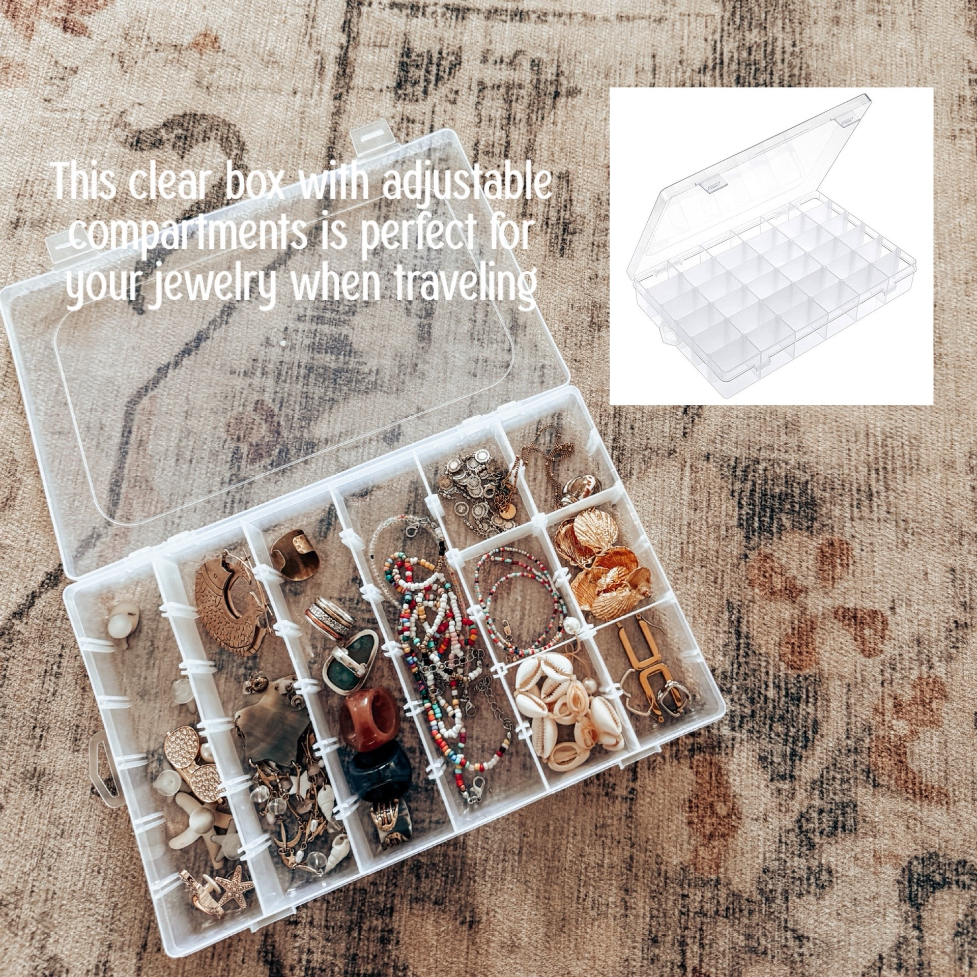 I’ve been using this clear organizer going on 3 summers now. It’s so good to organize and keep your jewelry in place while traveling. 


#LTKTravel #LTKStyleTip #LTKOver40