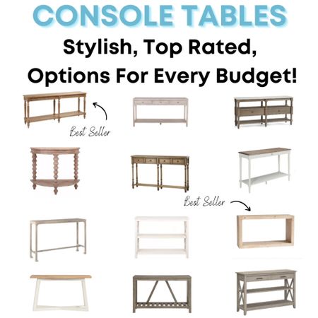Console table round up! Including console table dupes & console tables under $300!

Foyer table, wood console table, coastal console table, sofa table, hallway table, console table with drawers, console table with shelves, farmhouse console table, best console table, white console table, gray console table, grey console table