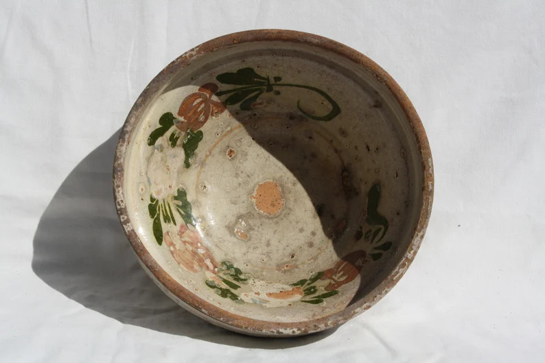 Antique Folk Hungarian Country Style Flower Designed White 19th Century Peasant Plate Bowl - Etsy | Etsy (US)