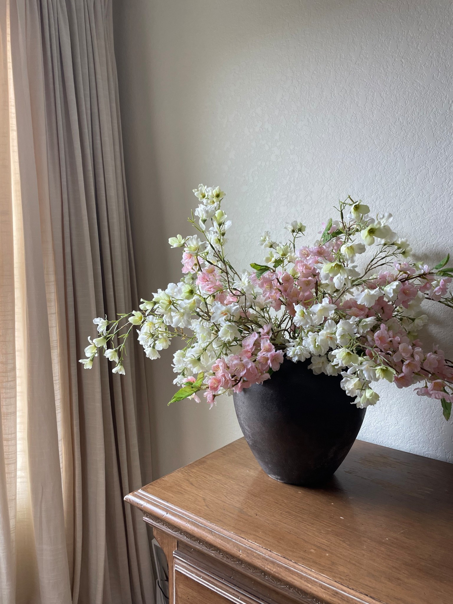 Signs of spring 🌸 


#fakefloral #cherryblossom #spring #centerpiece #flowers #vase #homedecor #seasonal #realistic #faux #twopages #drapes #curtains #masterbedroom #bedroominspo #springdecor 

#LTKWedding #LTKSeasonal #LTKHome