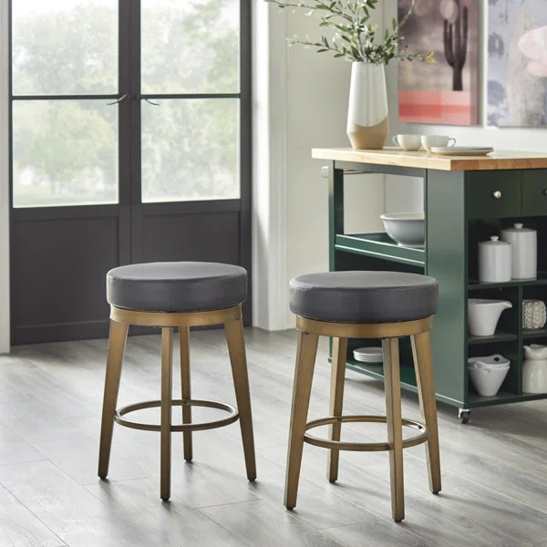 Ceianna Swivel 24.5" Counter Stool (Set of 2) | Wayfair North America