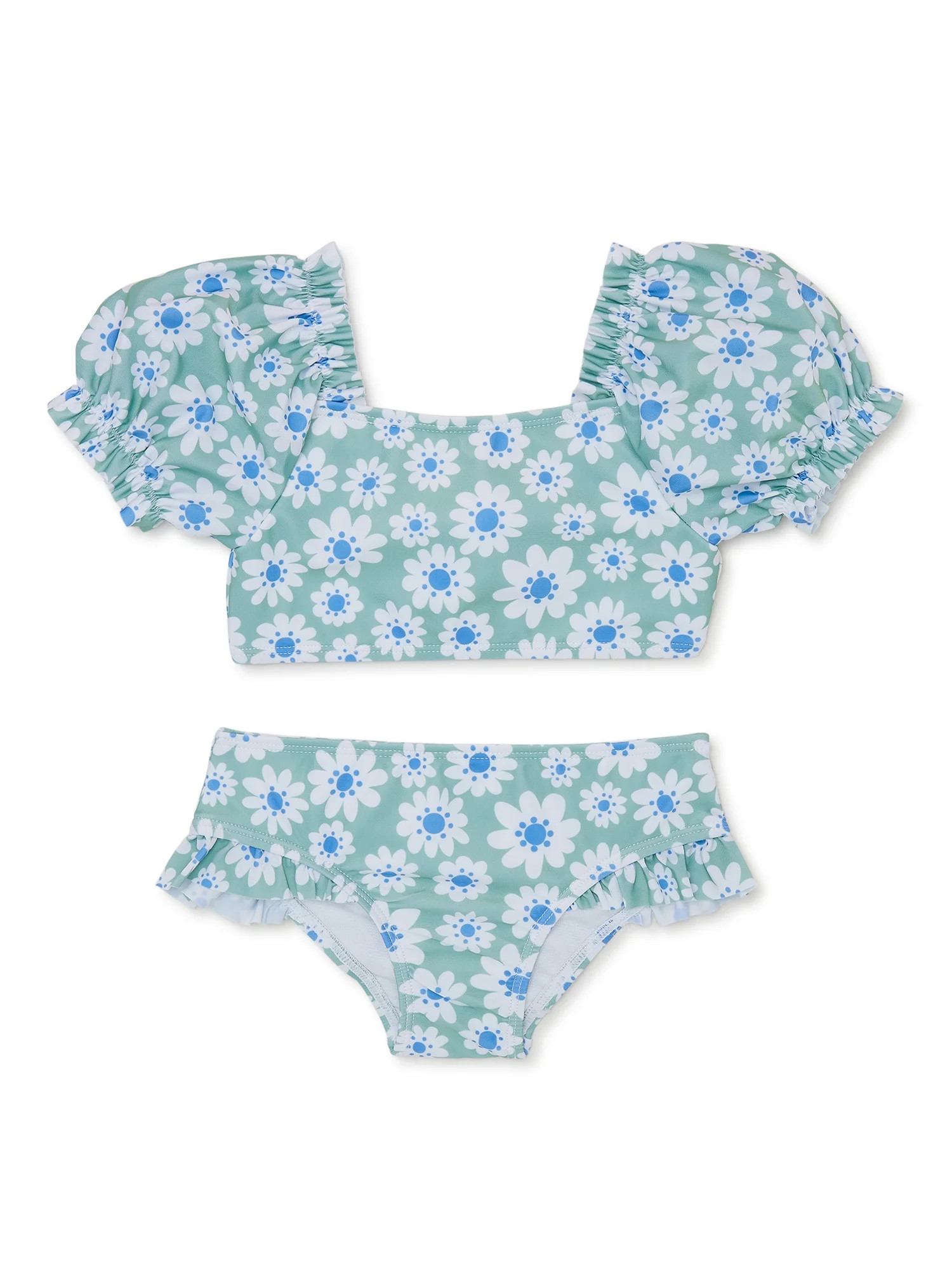 Wonder Nation Baby and Toddler Girl Ruffled Bikini, 2-Piece, Sizes 12M-5T | Walmart (US)