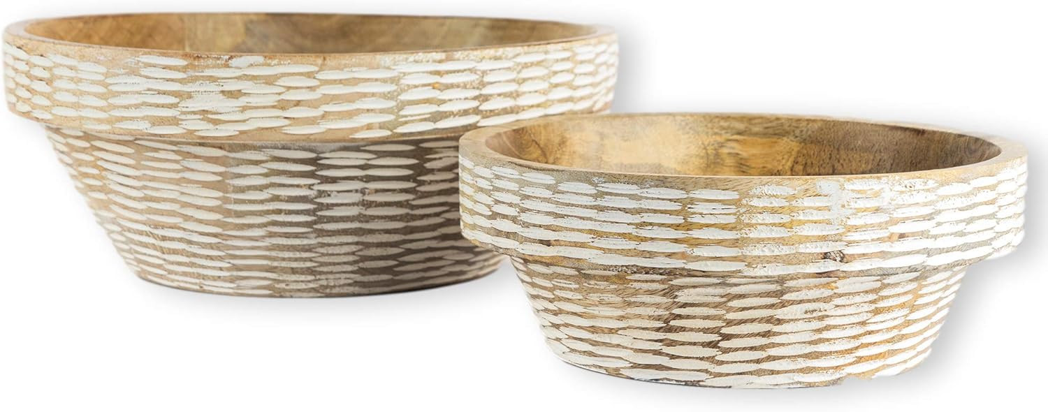 GoCraft Decorative Wooden Bowls Set, Nested Bowls for Nuts, Dry Fruits or as Decorative Centerpie... | Amazon (US)