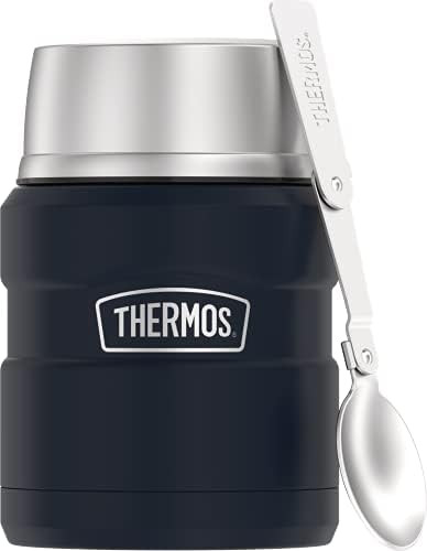 THERMOS Stainless King Vacuum-Insulated Food Jar with Spoon, 16 Ounce, Matte Blue | Amazon (US)